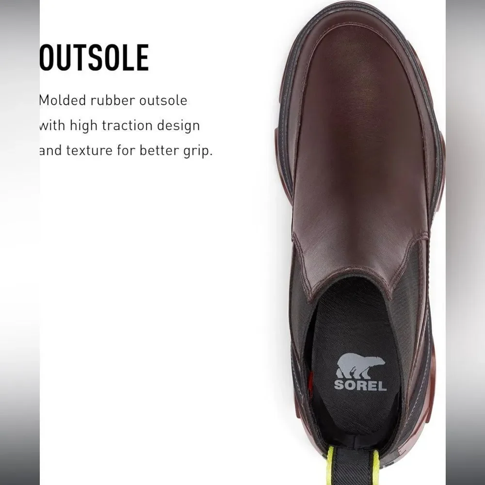 Maroon sorel waterproof brex Chelsea boot